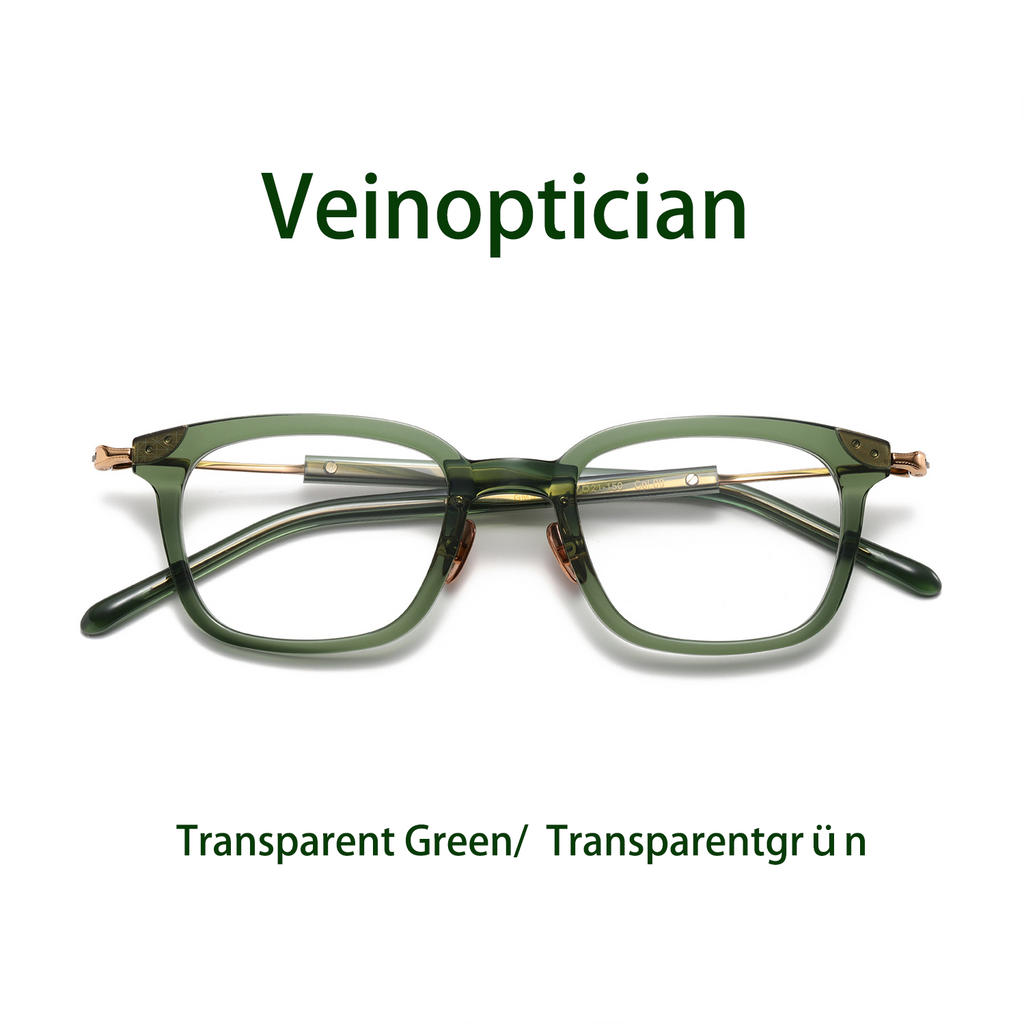 Vintage-Brille, handgefertigt, mit Rahmen aus reinem Titan