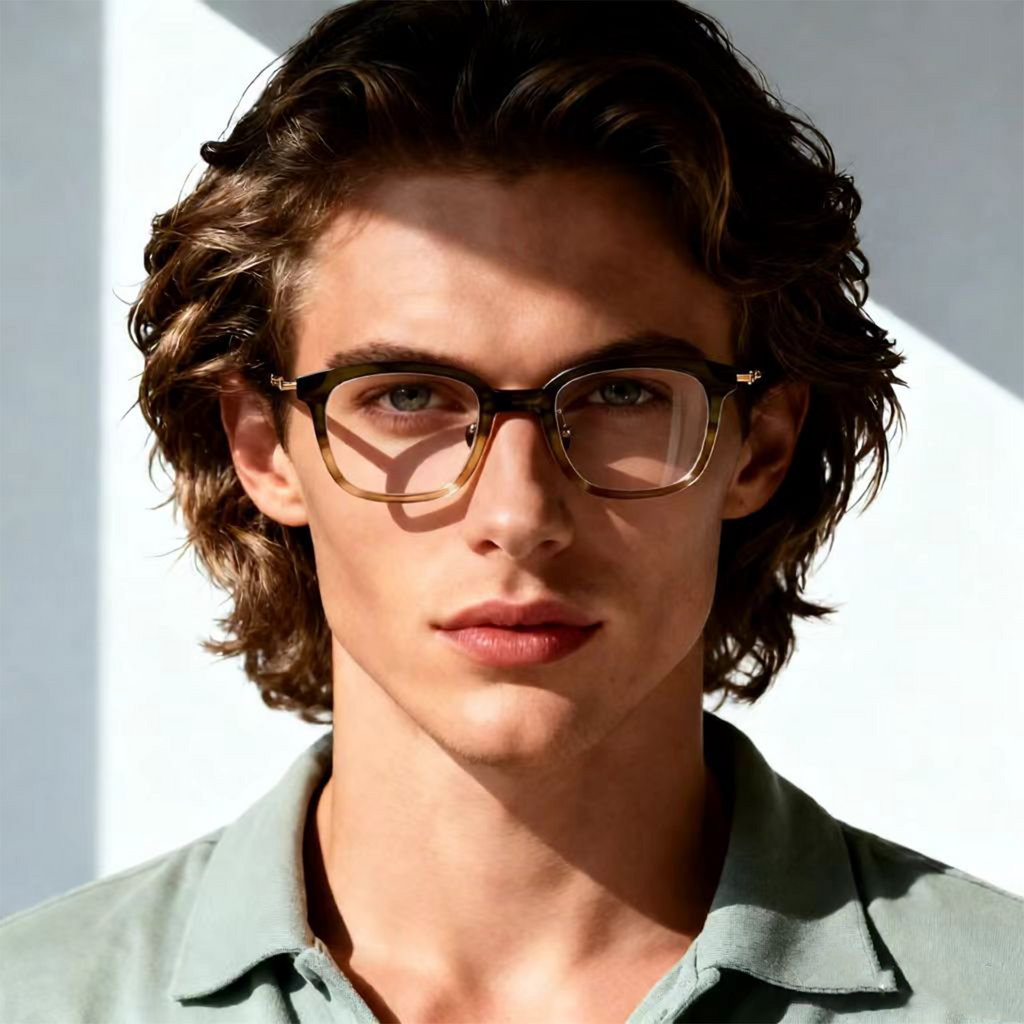 Vintage-Brille, handgefertigt, mit Rahmen aus reinem Titan