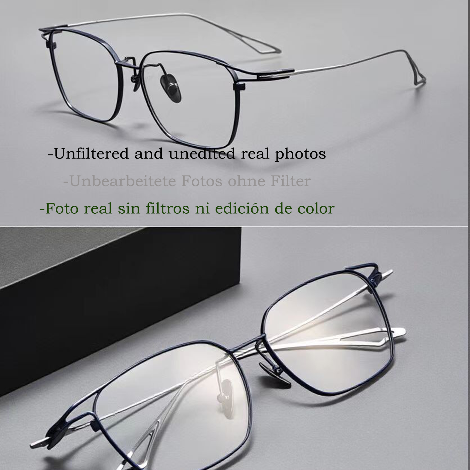 Gafas de titanio puro estilo empresarial vanguardista