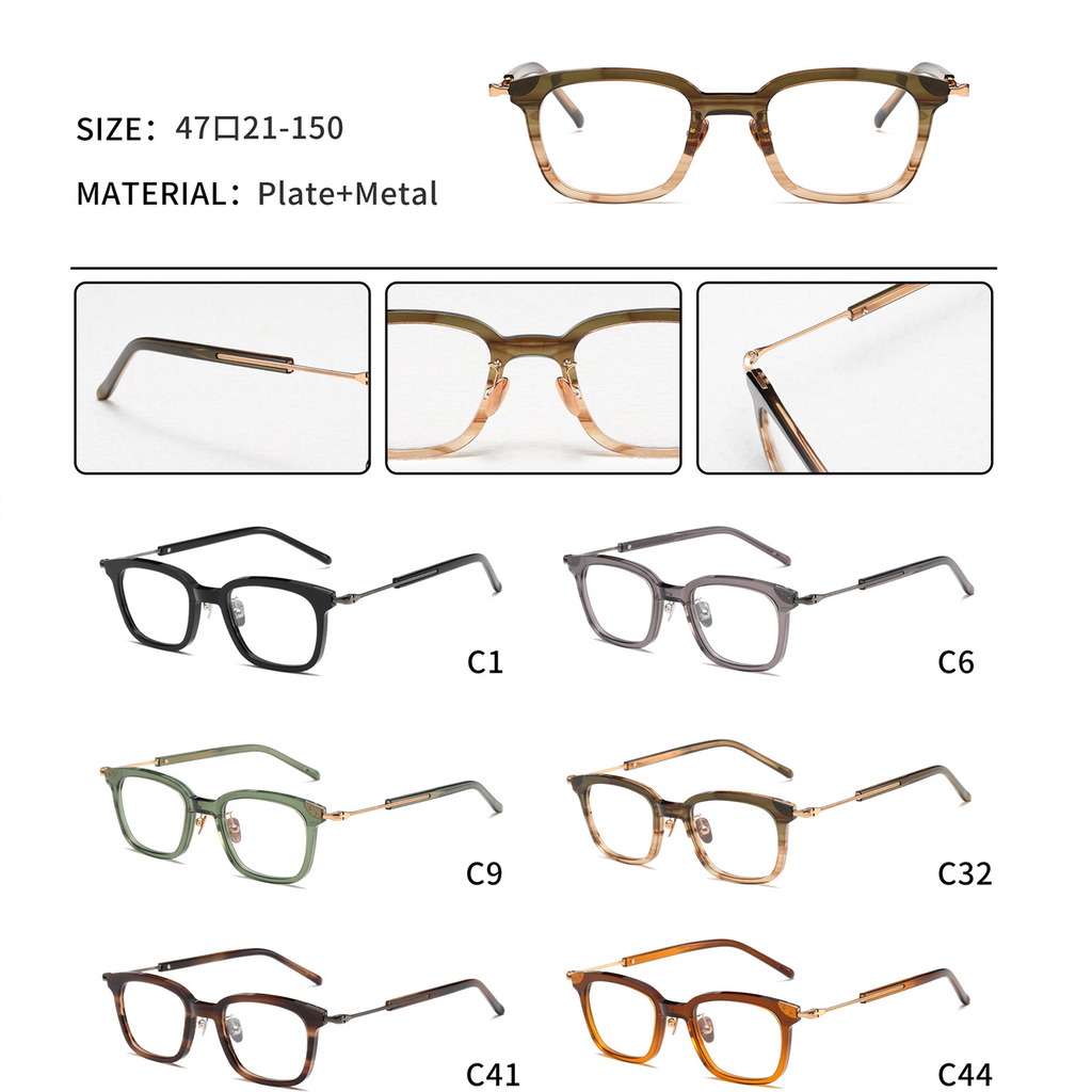 Vintage-Brille, handgefertigt, mit Rahmen aus reinem Titan