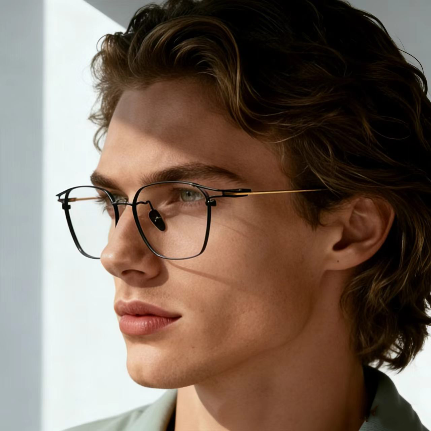 Gafas de titanio puro estilo empresarial vanguardista