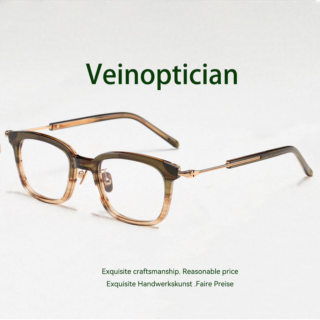 Vintage-Brille, handgefertigt, mit Rahmen aus reinem Titan