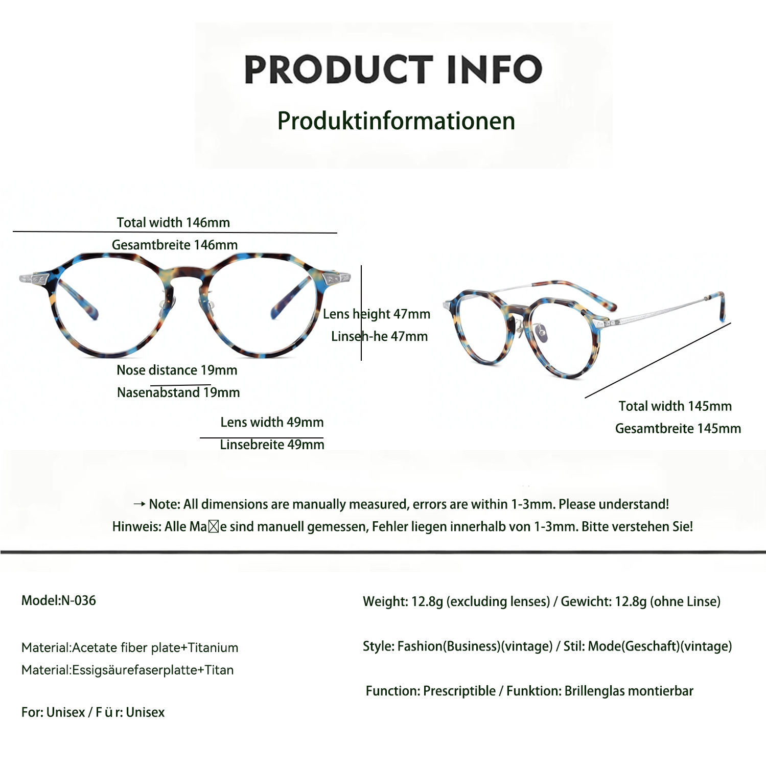 Gafas de titanio vintage