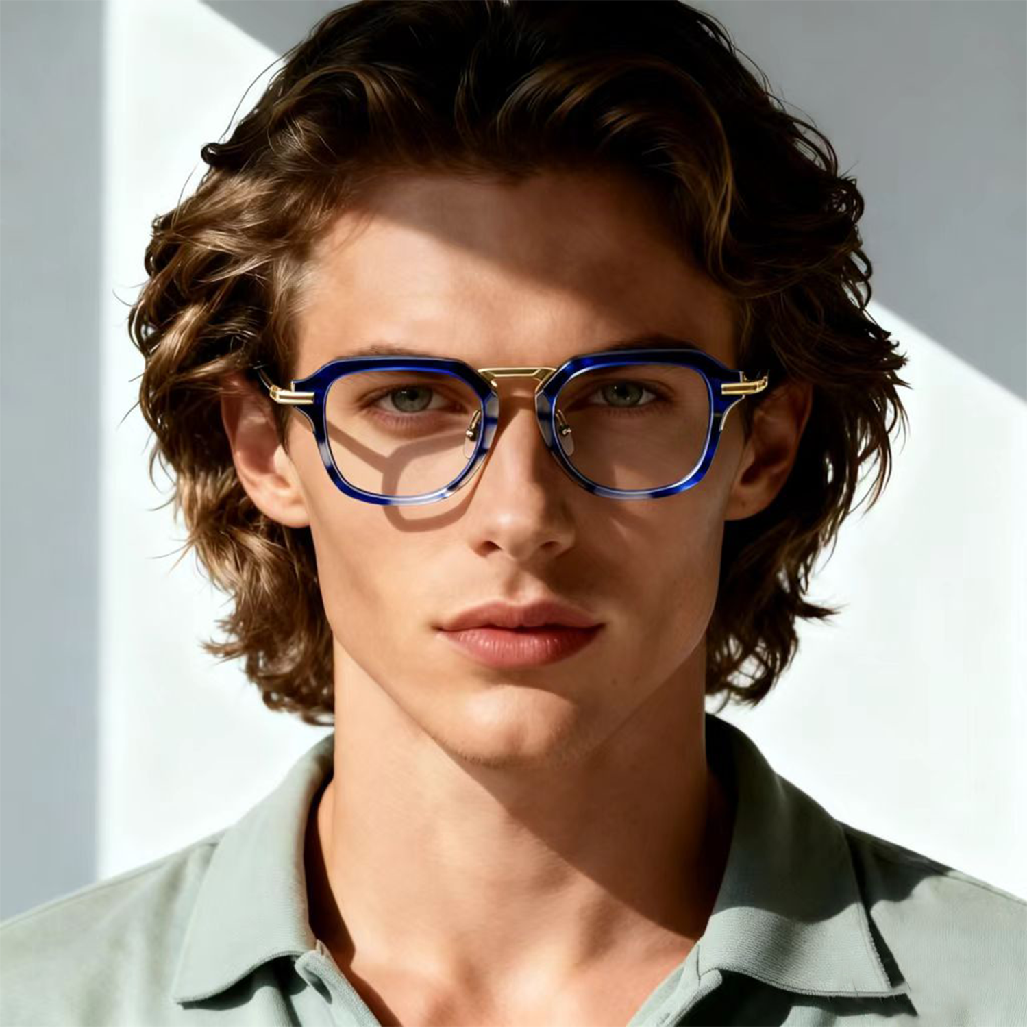 Gafas Personalizadas de Moda Vintage de Titanio de Una Pieza