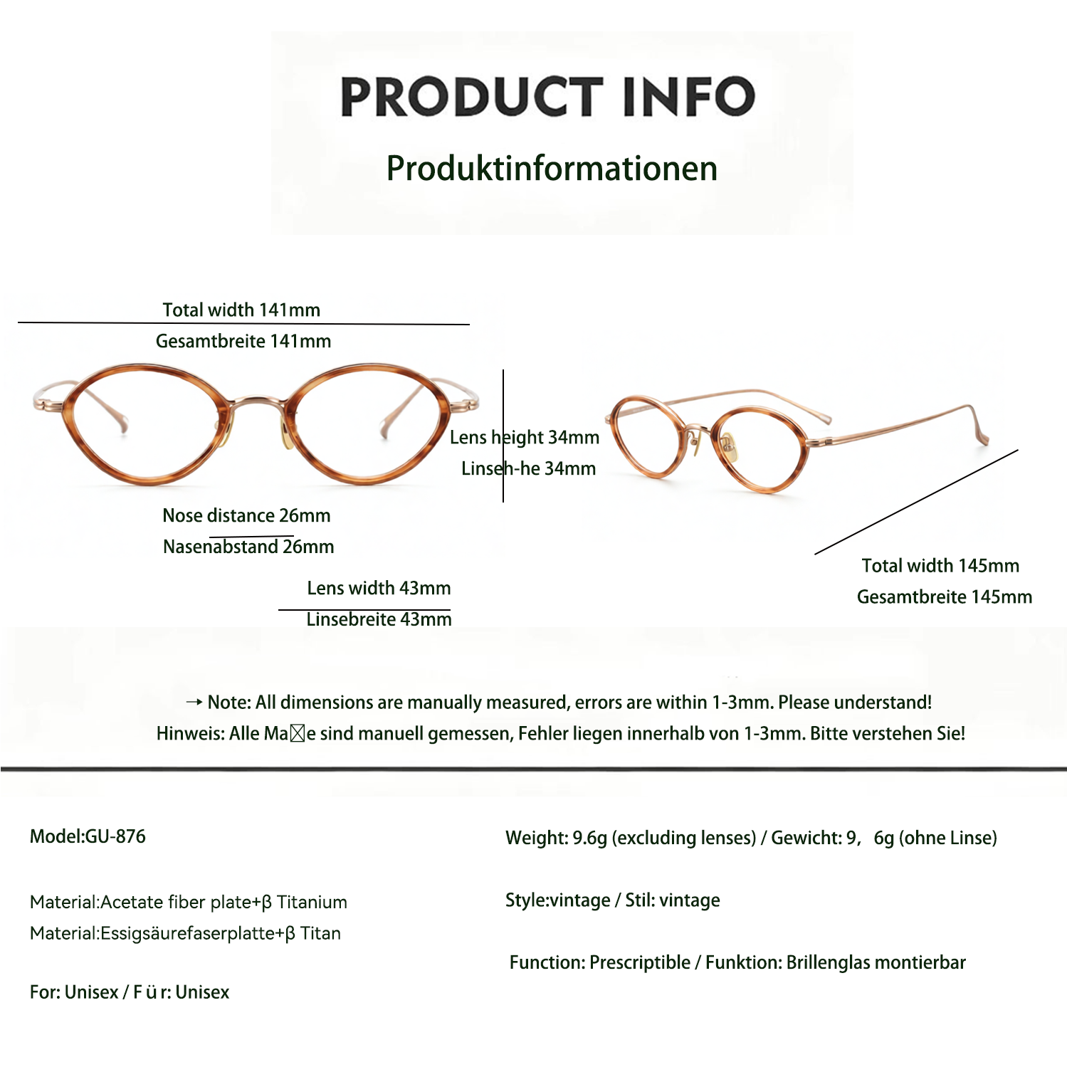 Gafas vintage de titanio beta