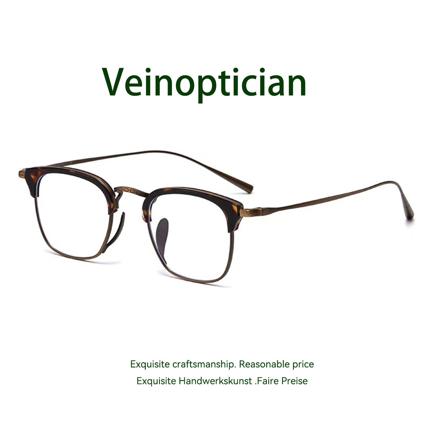 Gafas de Negocios de Moda Vintage de Titanio