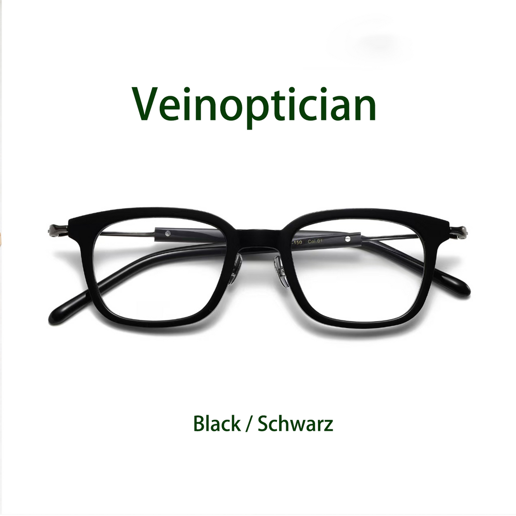 Vintage-Brille, handgefertigt, mit Rahmen aus reinem Titan