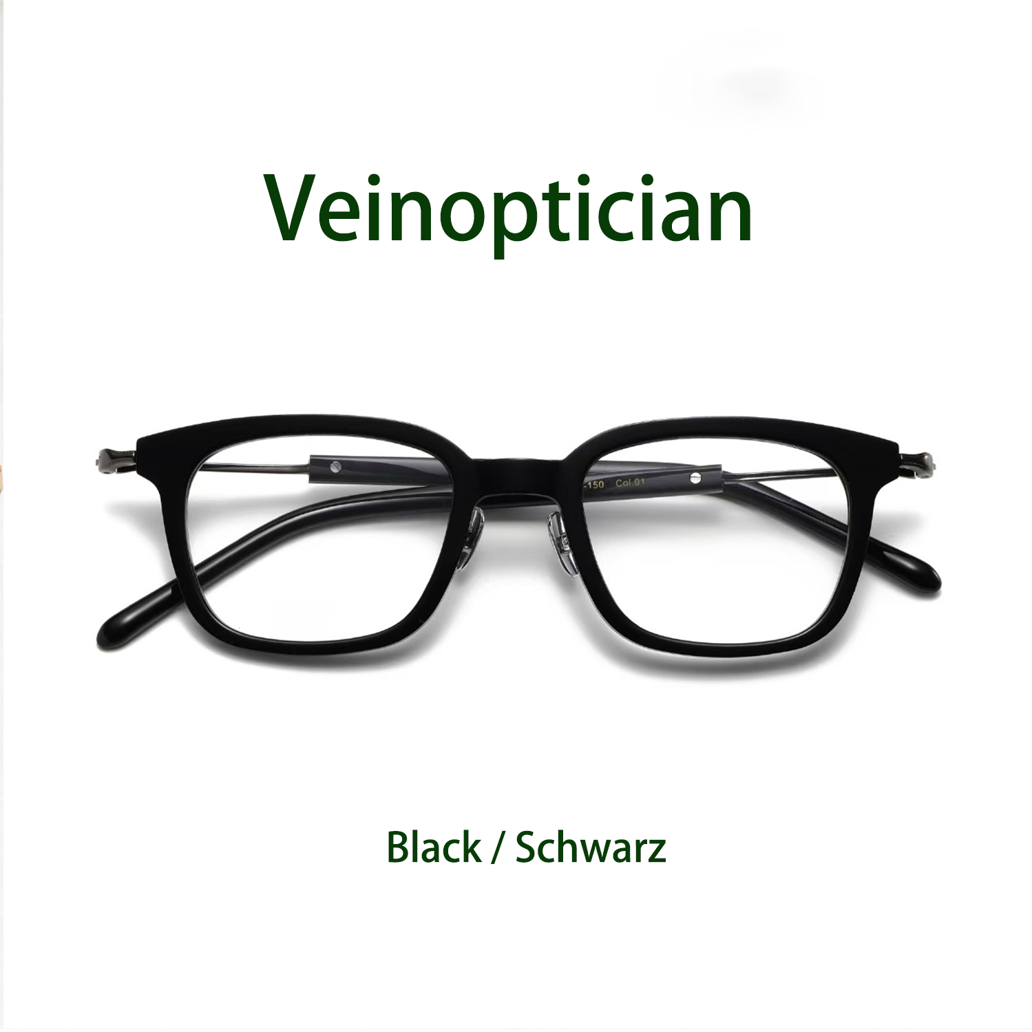 Vintage-Brille, handgefertigt, mit Rahmen aus reinem Titan