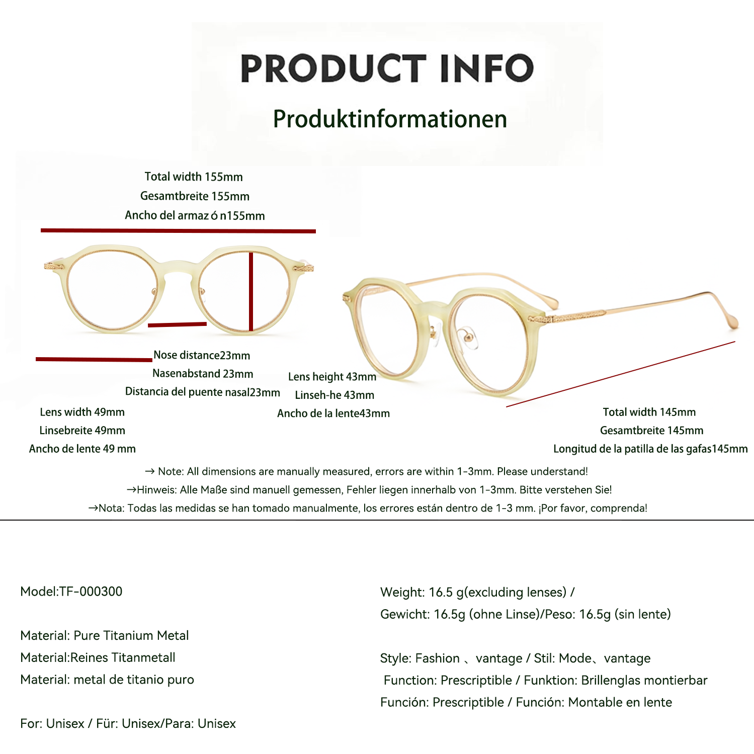 Gafas de estilo vintage de alta gama de gran éxito de ventas
