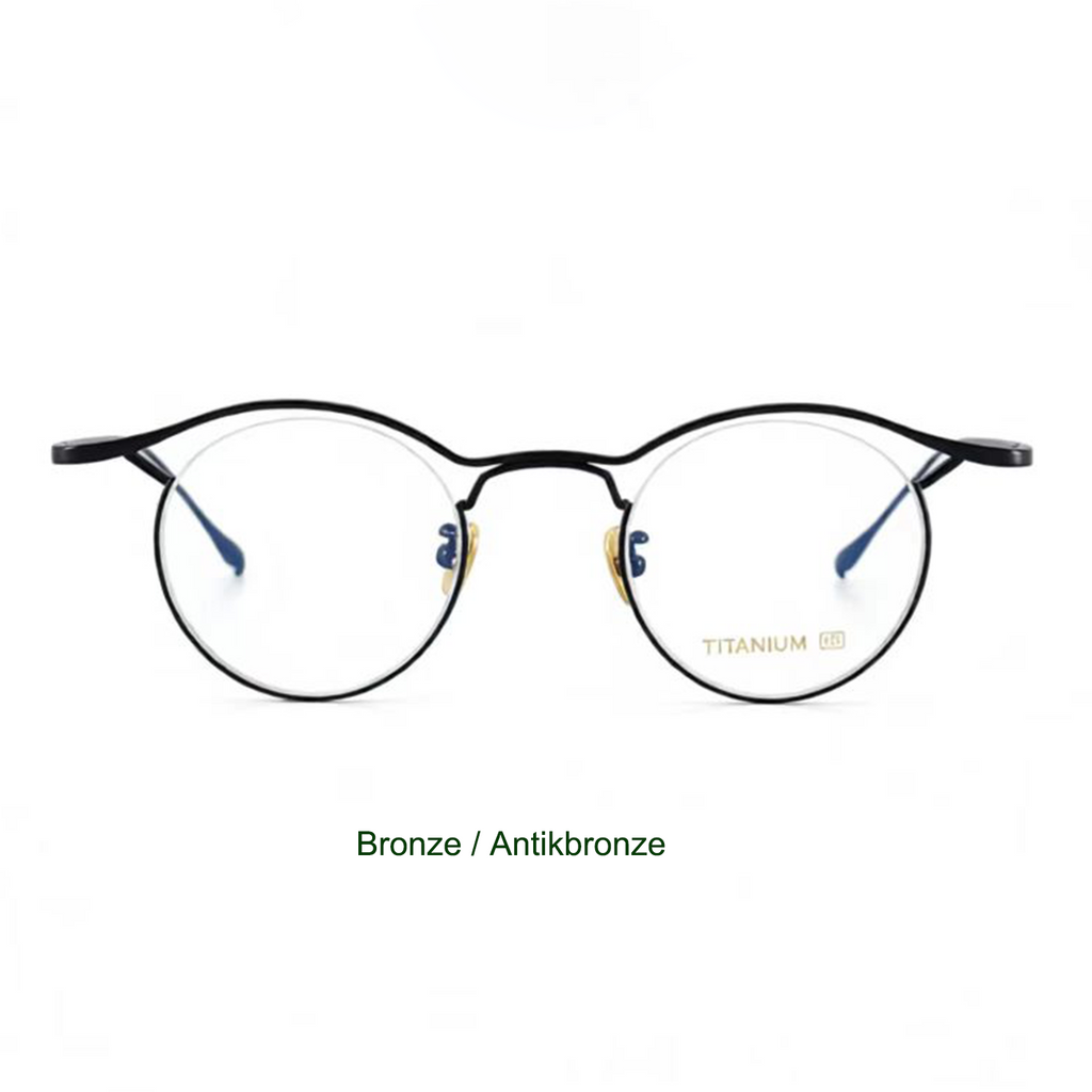 Minimalistische Retro-Brille aus reinem Titan