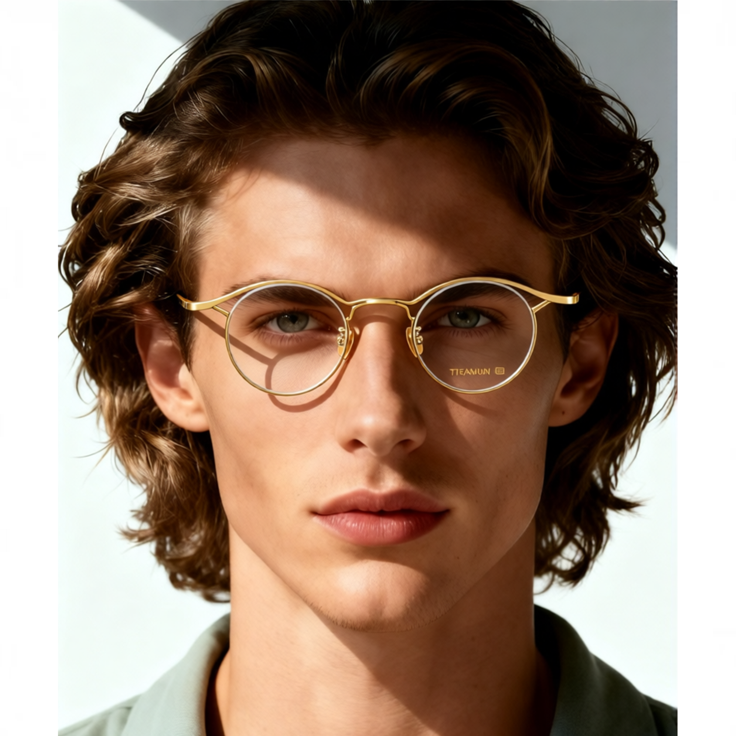 Minimalistische Retro-Brille aus reinem Titan