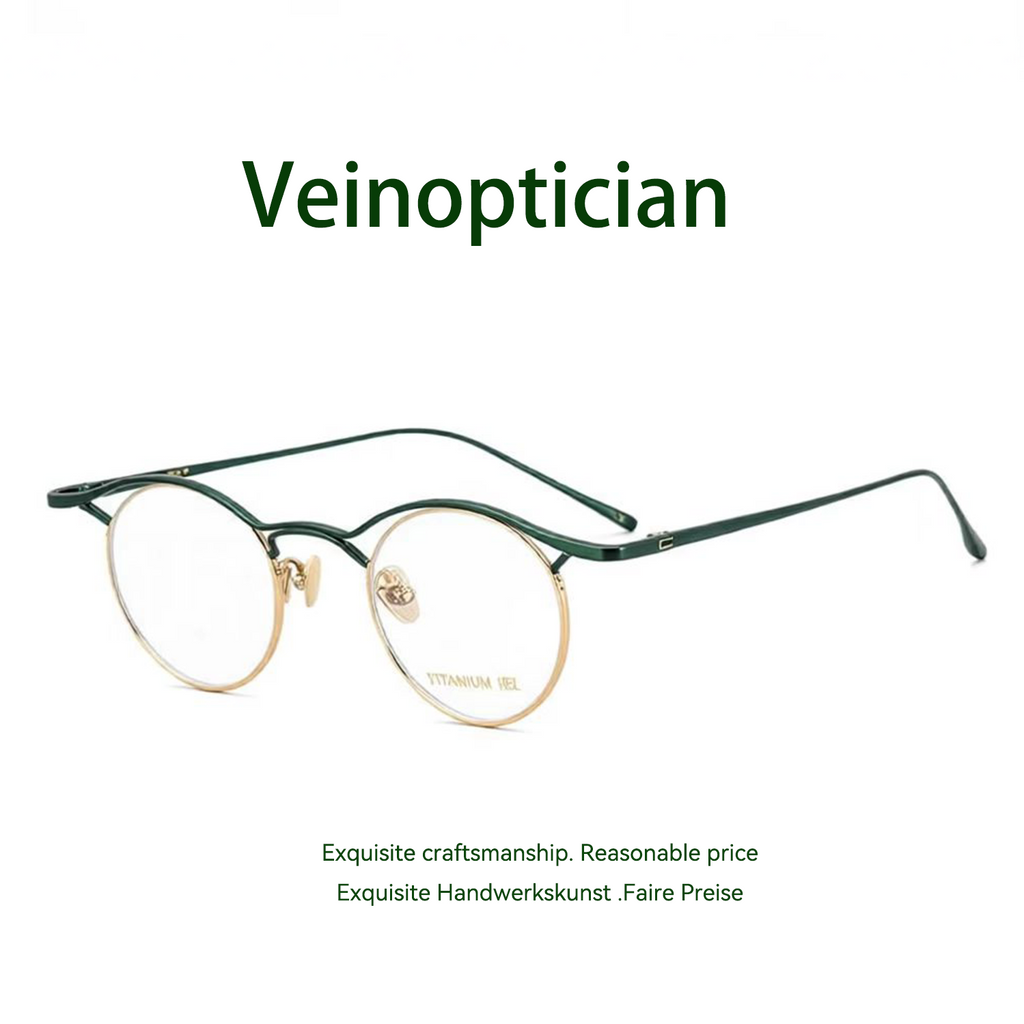 Minimalistische Retro-Brille aus reinem Titan