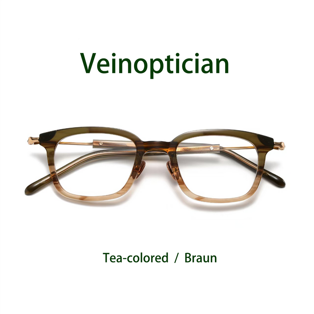 Vintage-Brille, handgefertigt, mit Rahmen aus reinem Titan