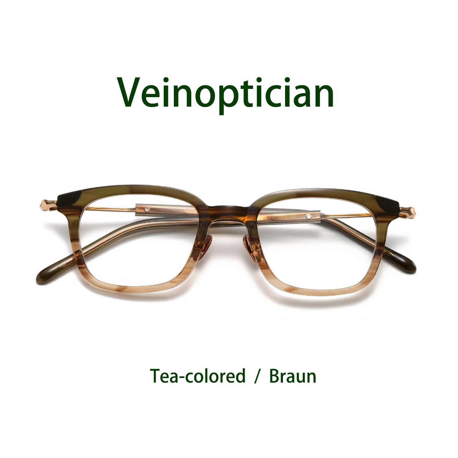 Vintage-Brille, handgefertigt, mit Rahmen aus reinem Titan