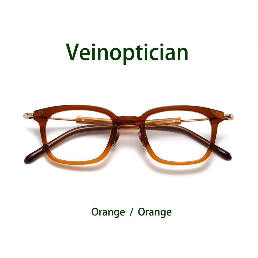 Vintage-Brille, handgefertigt, mit Rahmen aus reinem Titan