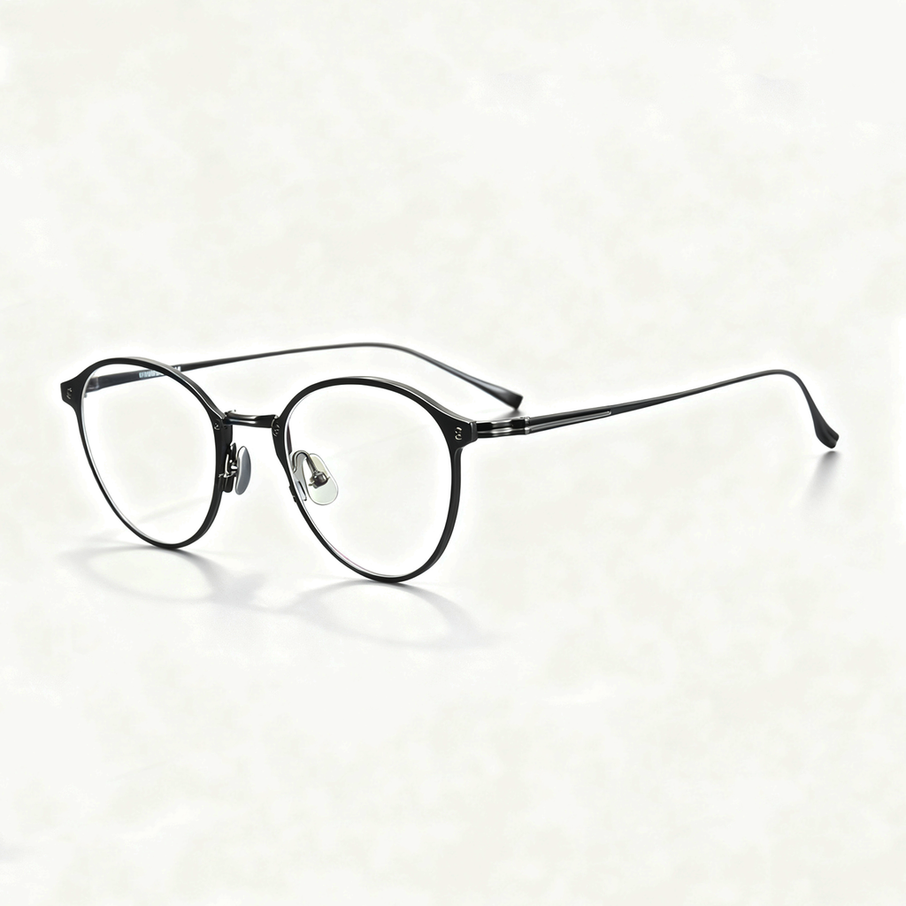 Business-Chic Retro-Brillengestell aus ultratransparentem Volltitan-Metall, Unisex, erhältlich in drei Farben