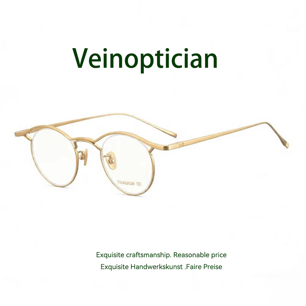 Minimalistische Retro-Brille aus reinem Titan