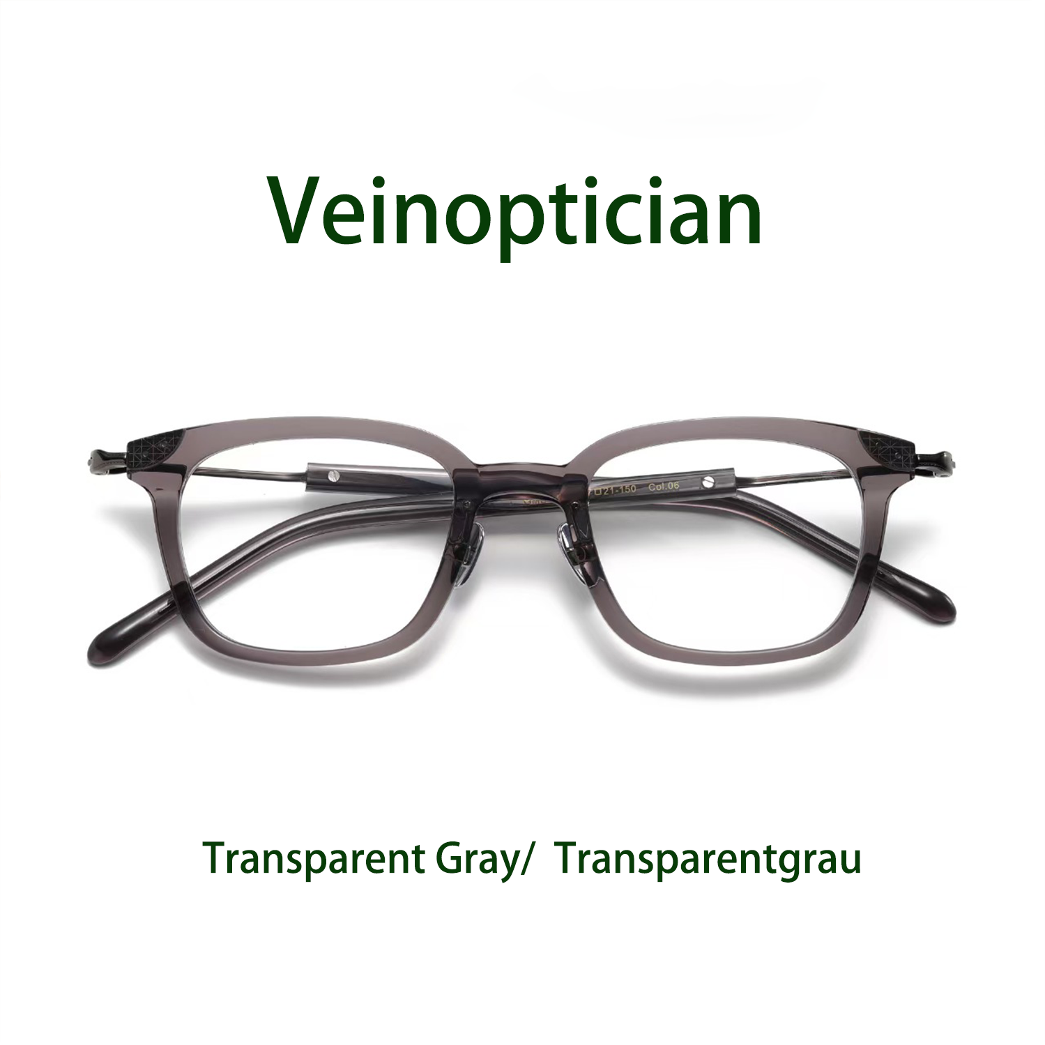 Vintage-Brille, handgefertigt, mit Rahmen aus reinem Titan