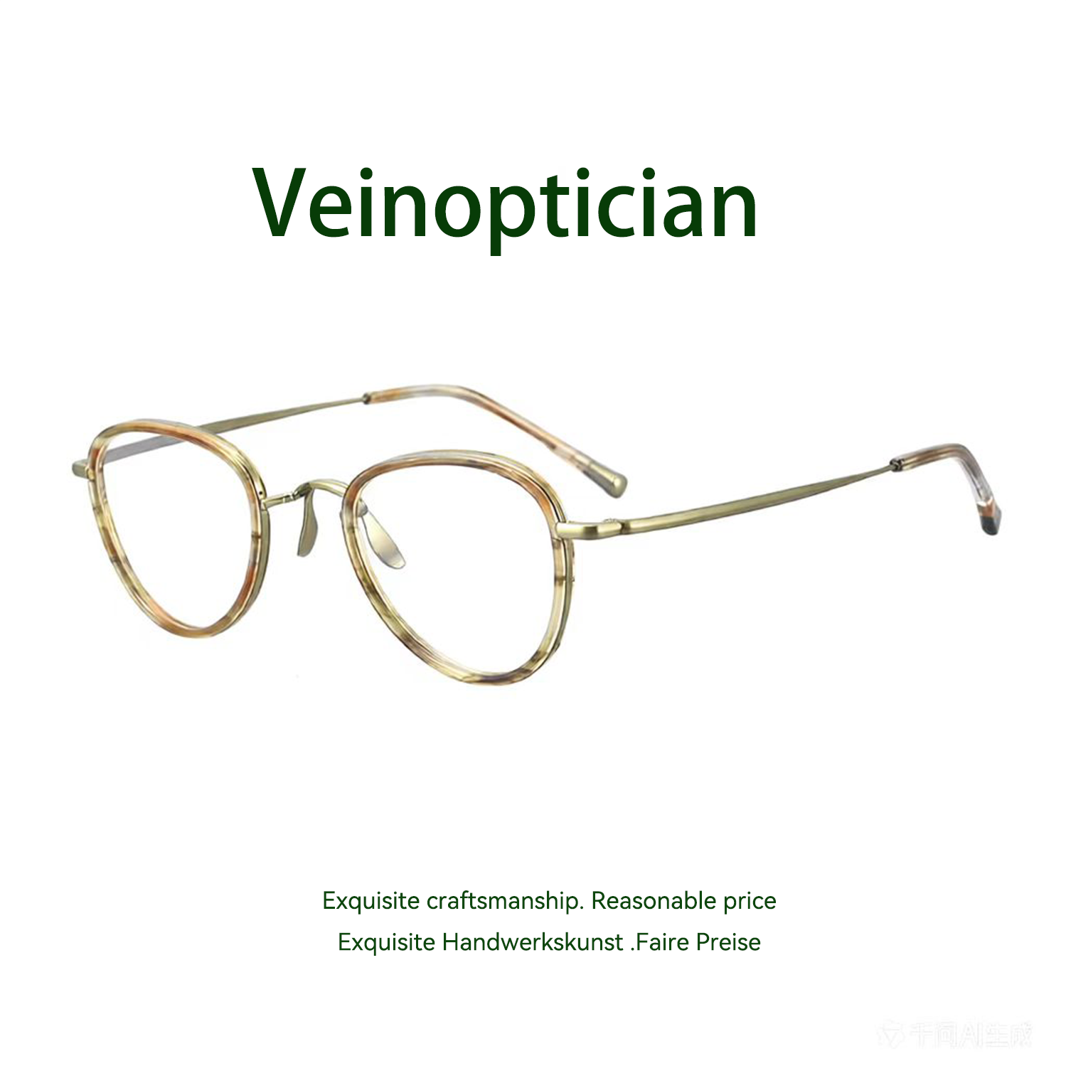 Gafas de titanio con patrón elegante