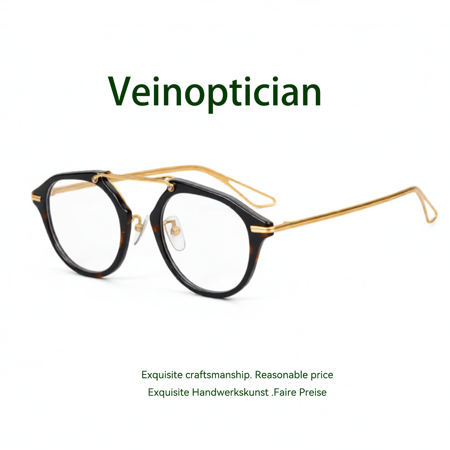 Gafas con montura de fibra de acetato y titanio a la moda