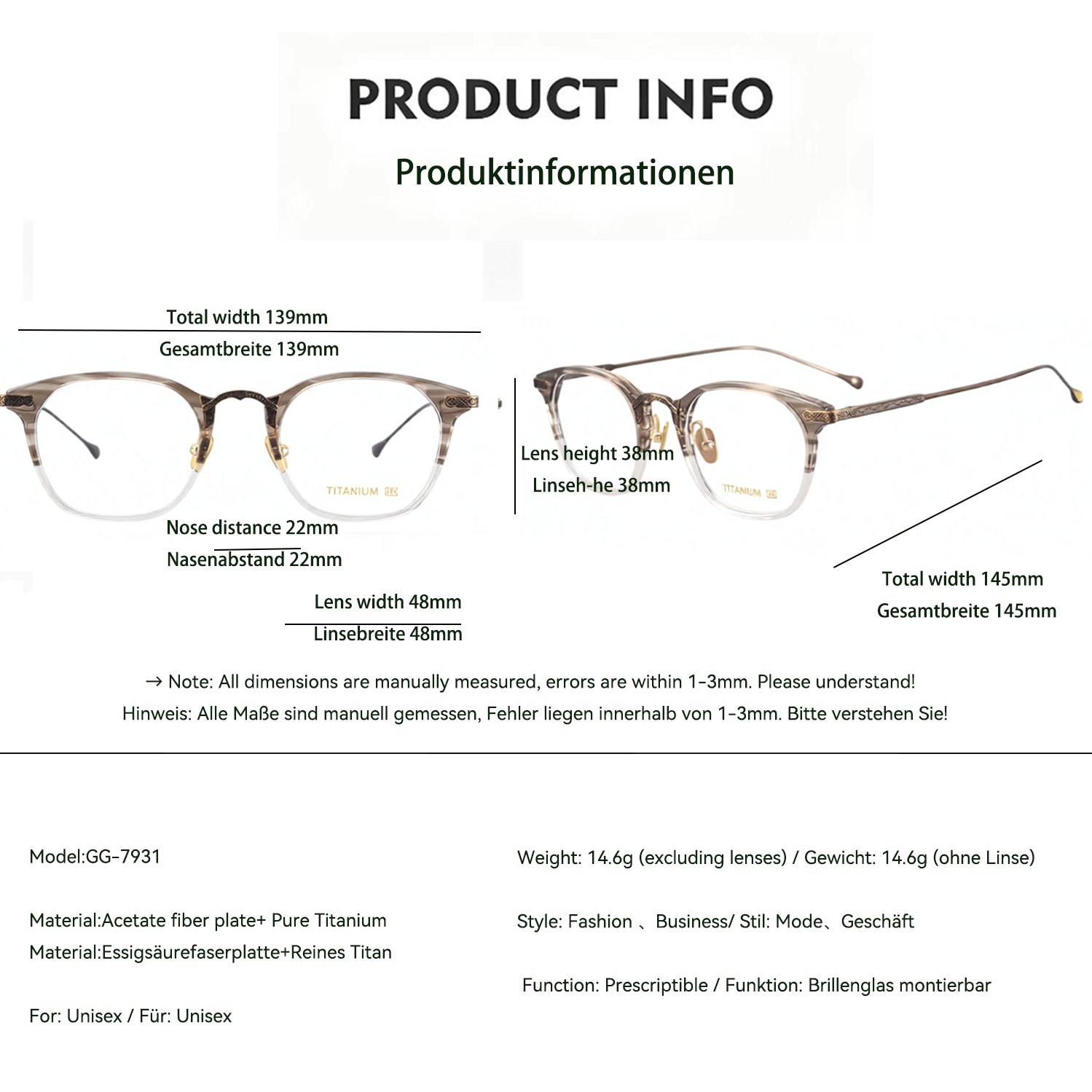 Solid Frame Glasses — Vintage Fashion Style