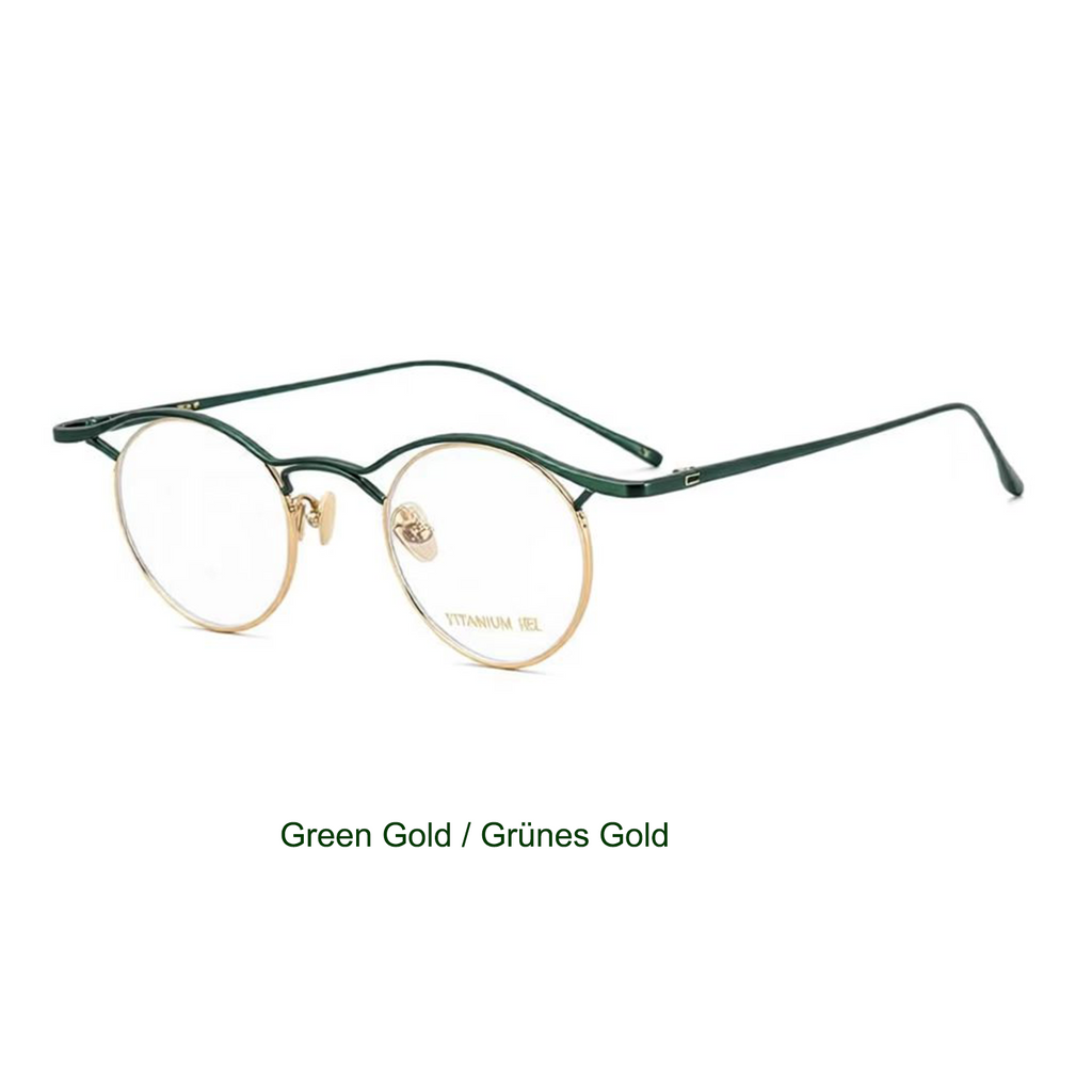 Minimalistische Retro-Brille aus reinem Titan