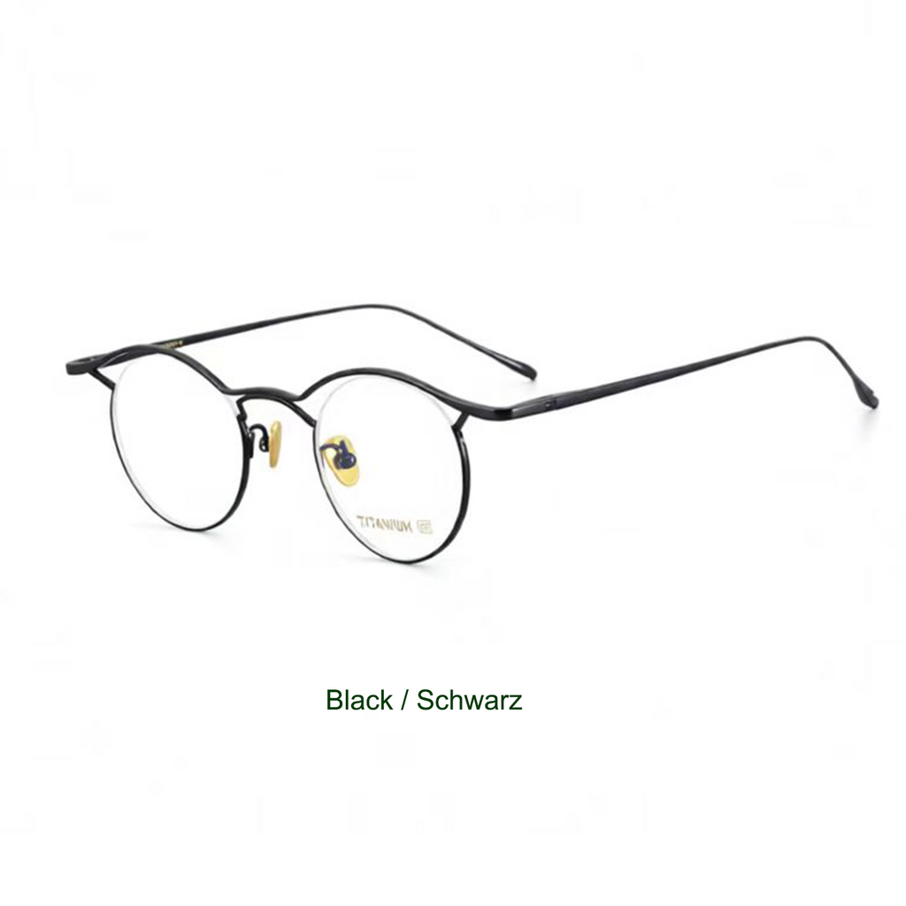 Minimalistische Retro-Brille aus reinem Titan